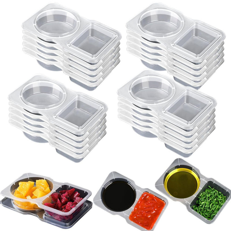40 PCS Condiment Container Disposable With Lid, Set of 40