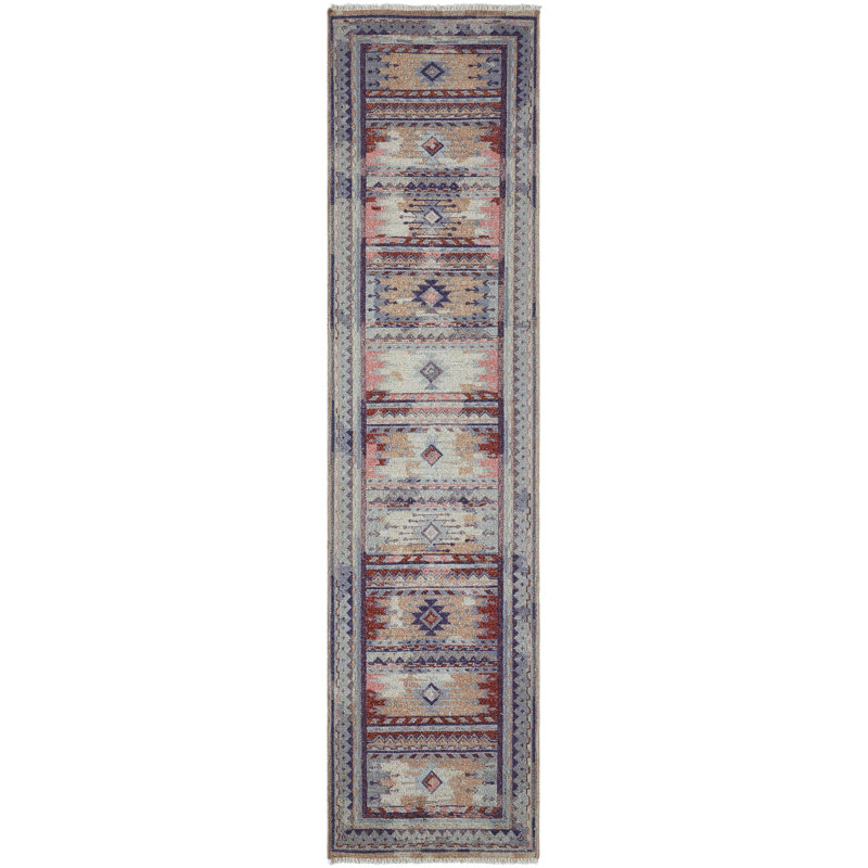 Zahara Handmade Wool Geometric Area Rug, Runner 2'6" x 10'
