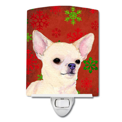 Chihuahua Snowflakes Holiday Christmas Ceramic Night Light