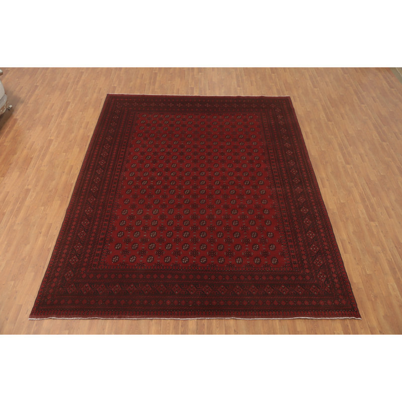 Tapis à motif géométrique oriental afghan 10 x 13