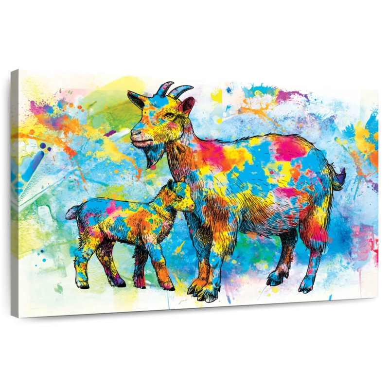 Goats Paint Splash, 26" H x 39" W