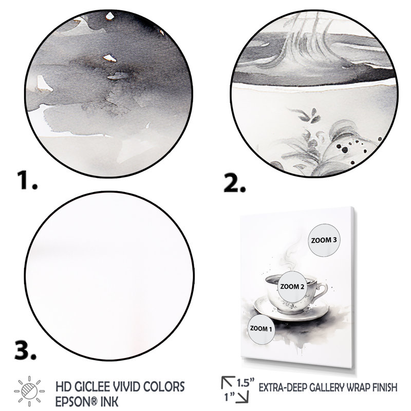 «Chinese Tea Elegance III» - Art mural café et thé, H 40 po x l 30 po x P 1,5 po