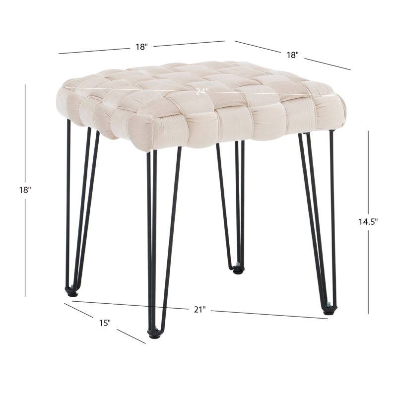 Hellman Iron Accent Stool, Tan