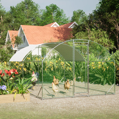 Large Chicken Coop Metal Chicken Run With Waterproof And Anti-UV Cover, Dome Shaped Walk-In Fence Cage Hen House For Outdoor And Yard Farm Use, 1"" Tub -  Archie & Oscar™, C31222C512D4445586803CF43E21EFAF