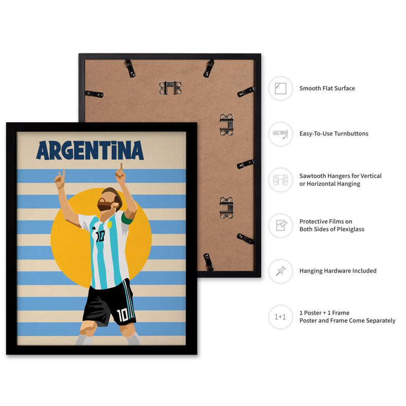 Football argentin, Black Framed, Poster, 08"H x 10"W