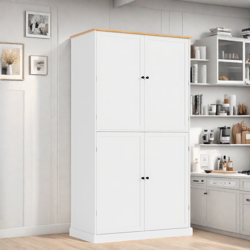 Garde-manger avec tablettes Heins French Doors, Blanc