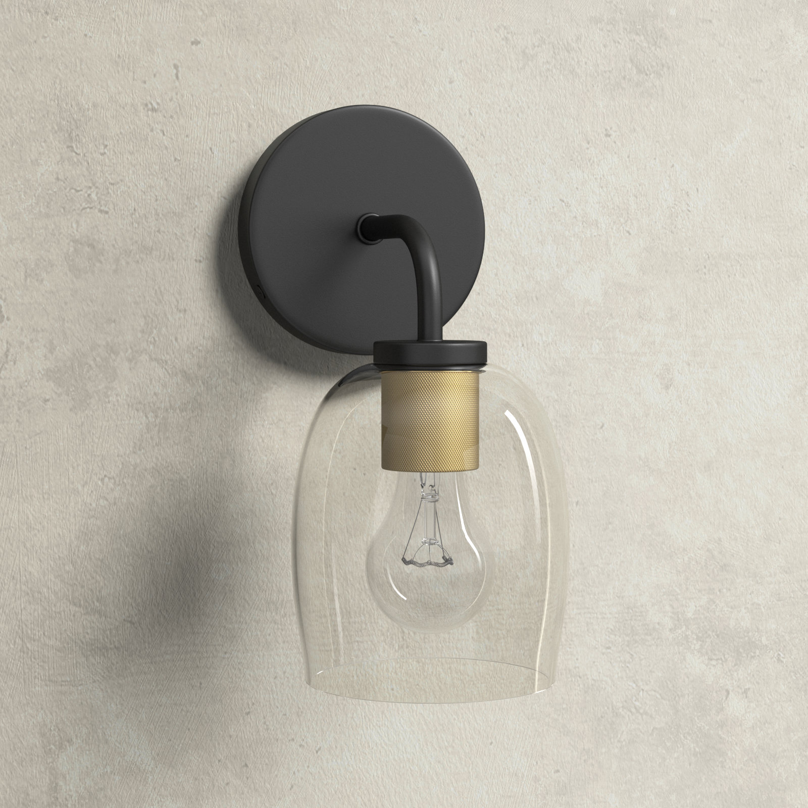 Avelin Single Dimmable Bath Sconce, Black