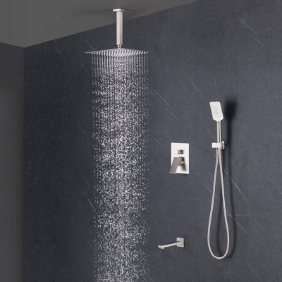 Système de douche cubique à pression équilibrée à 3 fonctions avec valve brute