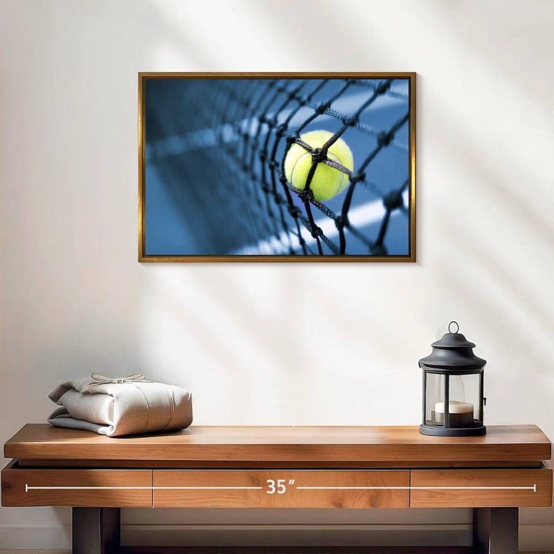 Filet de tennis, 19 po x 13 po, Cadre flottant doré