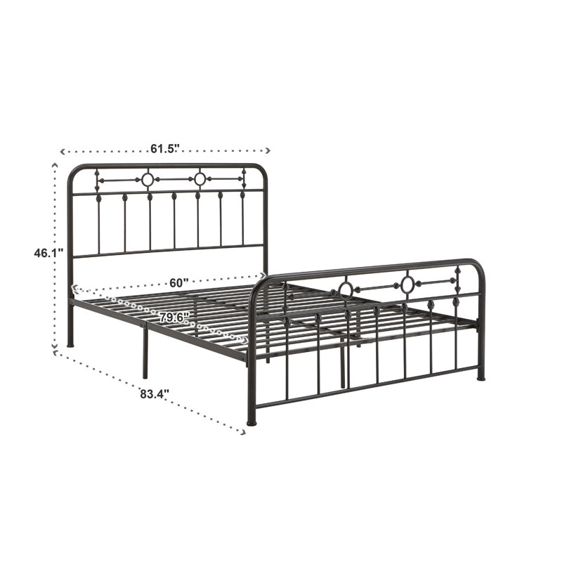 Lit plateforme Thatcham, Grand, Brun foncé
