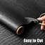 Yancorp 24"X394" Black Faux Leather Peel And Stick Removable Countertop Wallpaper