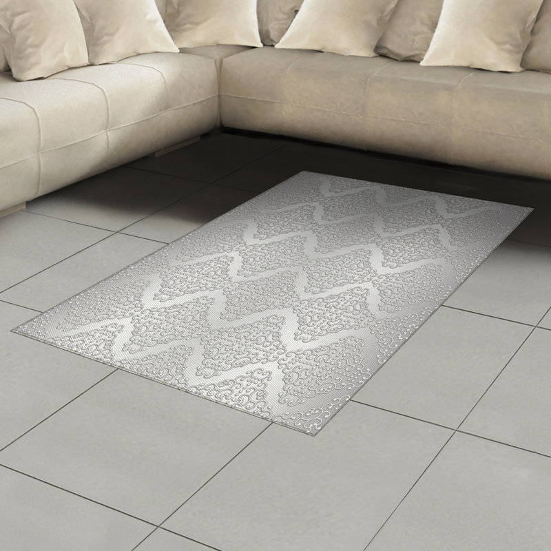 Damask High Density Long Fiber Poly Threads Decorative Area Rug Carpet, Rectangle 2'7" x 5'