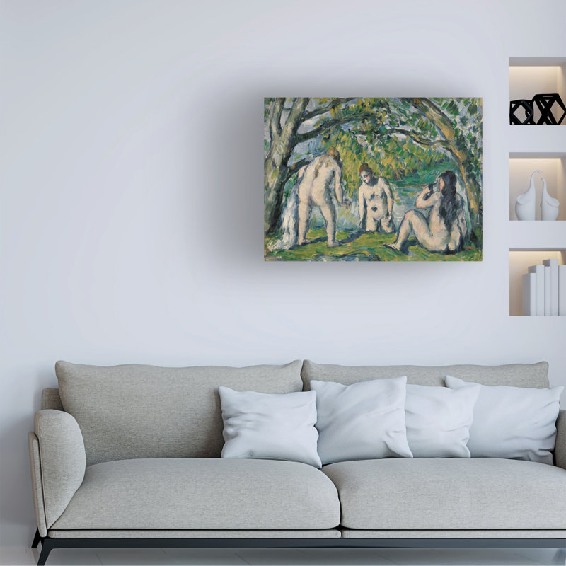"Paul Cezanne Three Bathers", art sur toile, H 14 po x l 19 po