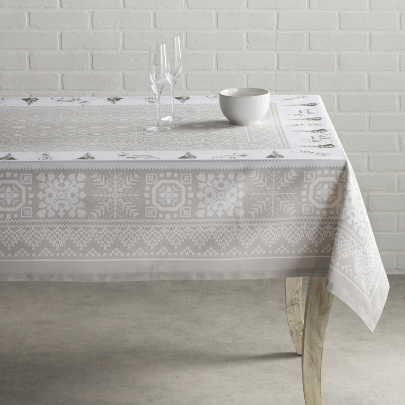 Christmas Cozy 100% Cotton Tablecloth, 108" L x 60" W