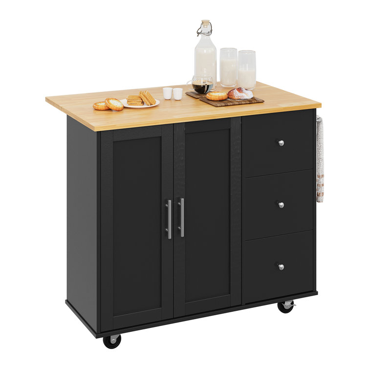 Arnola Wood Kitchen Island Cart