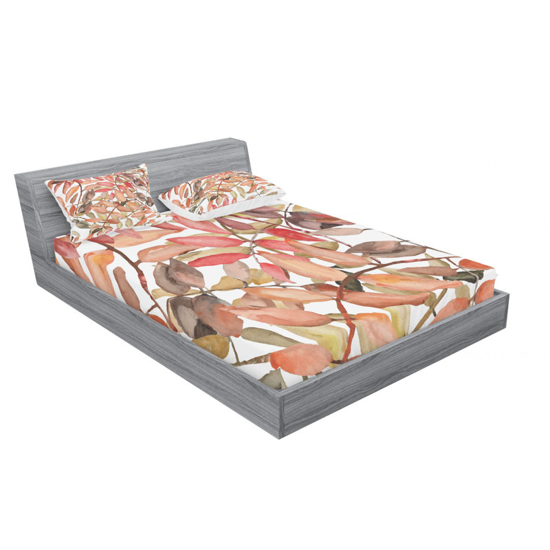 Microfiber Floral Sheet Set, Full Sheet Set with Fitted Sheet