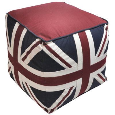 British 18cm Wide Rectangle No Pattern Pouf Ottoman
