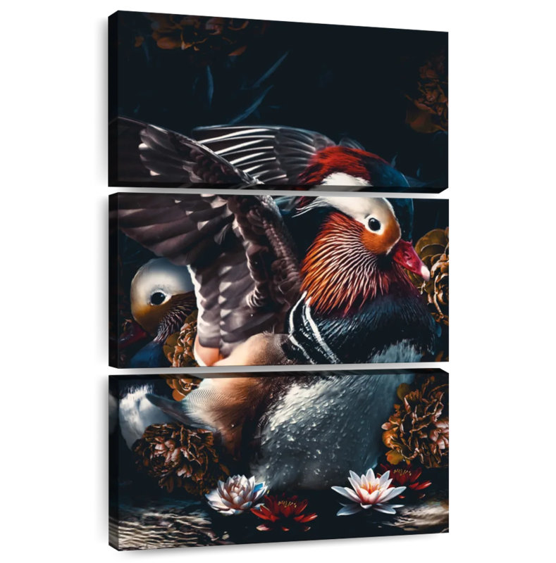 Brampt Dark Mandarin Ducks, 57" H x 36" W