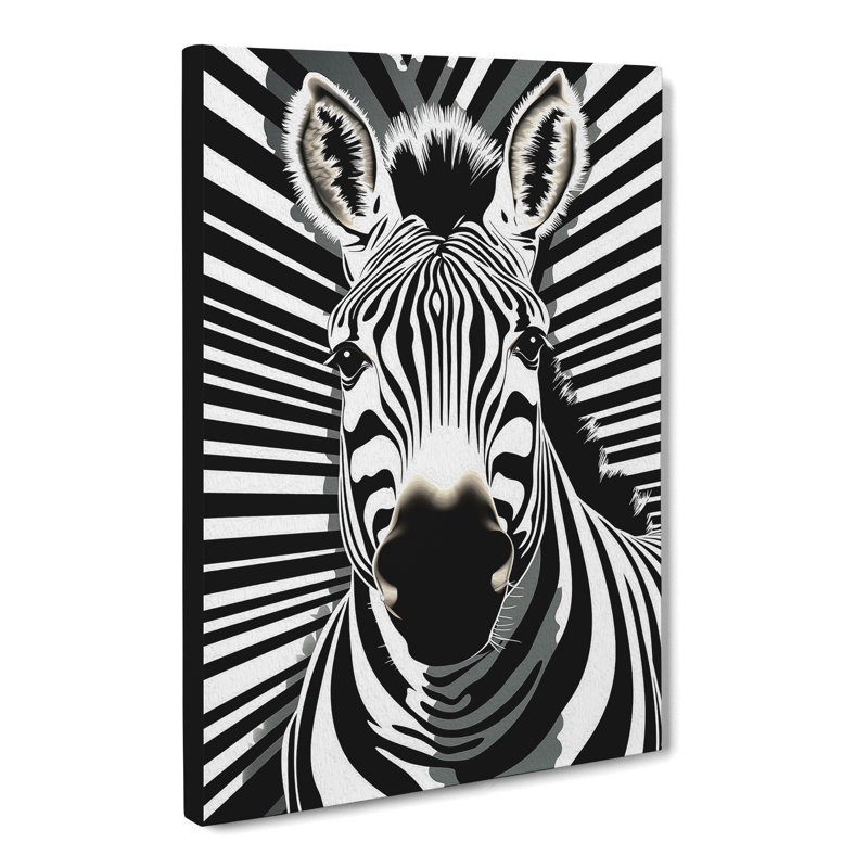 Zebra Op No.3 - Wrapped Canvas, 50cm H x 35cm W x 3cm D