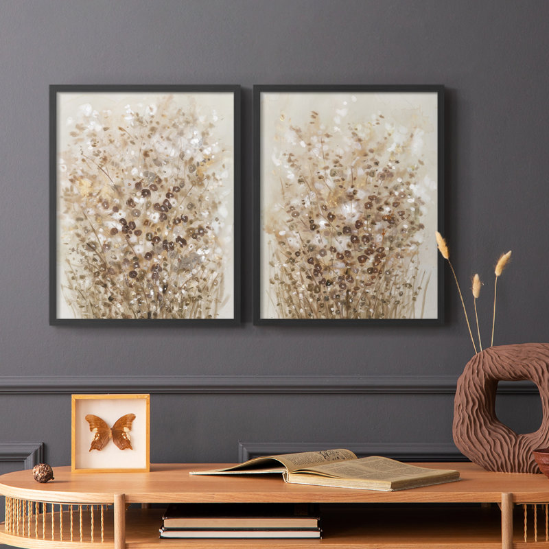 Flourishing I-Premium Framed Print -Ready to Hang - No Nails Required - No Nails Required, 11" H x 18" W, Black
