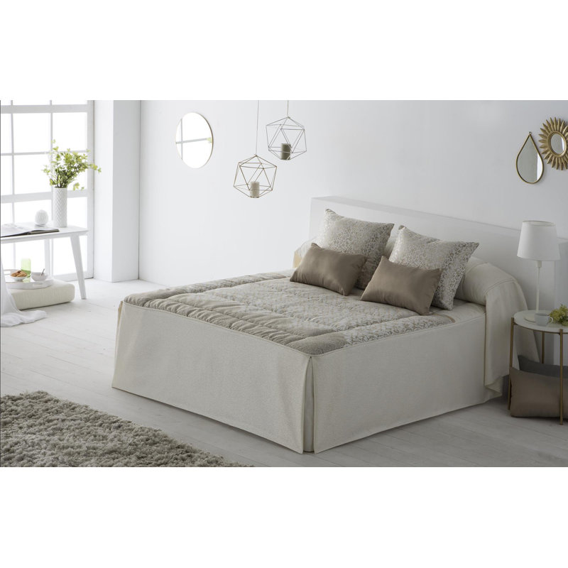 Iretemi Polyester No Pattern Bedspread, Pearl, 150 x 200 cm Bedspread