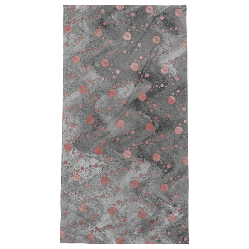 Serviette de bain Planets and Stars, Rouge / Noir