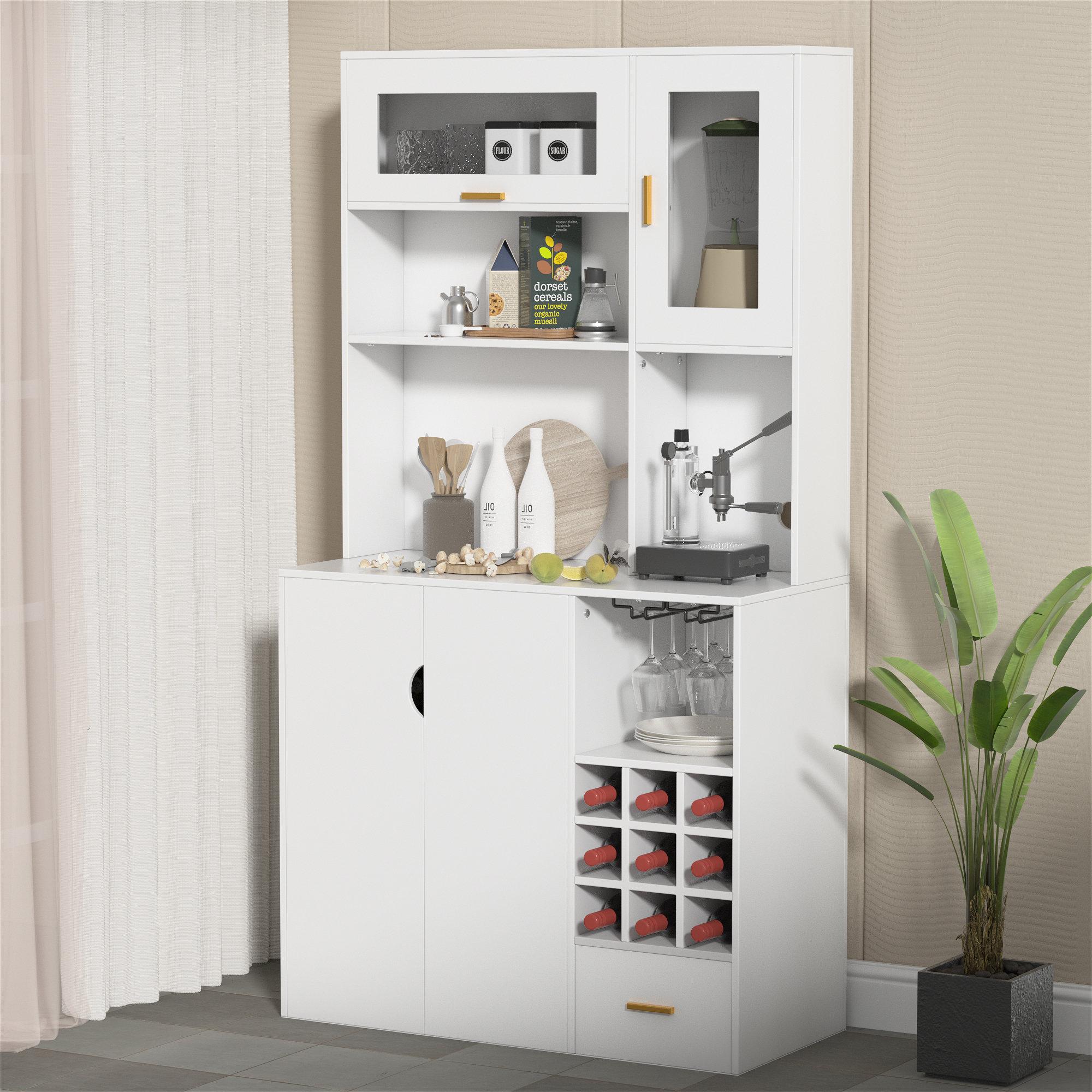 63.5 Pantry Organizers and Storage, Freestanding Tall Storage Cabinet for  Kitch