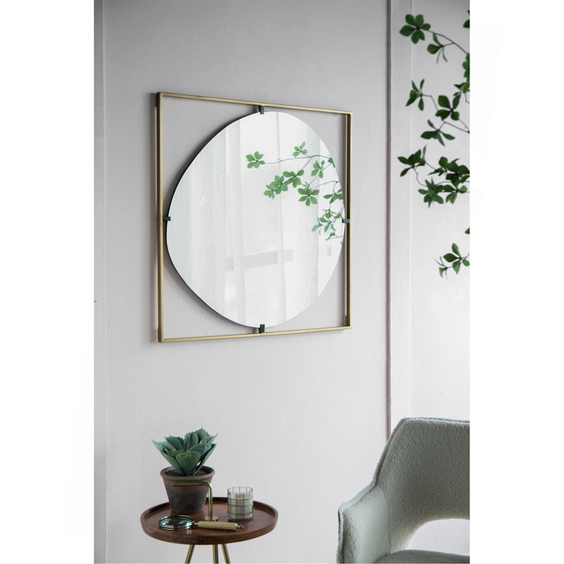Miroir Poppy avec cadre en métal doré