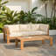 Zahara 57" Outdoor Teak Wood Coffee Table, Natural