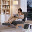 Corduroy Accent Chair with Ottoman, Solid Wood Lounge Chair | 3-Position Adjustable Backrest, Lumbar Pillow & Cozy Upholstered Seat-133033481