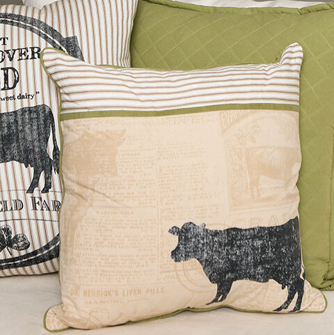 Housse de coussin en coton carré Farmhouse