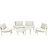 6-Piece Patio Sofa Furniture Set, Half Moon Outdoor Sectional Sofa With 2 High-Low Coffee Tables, PE Wicker Rattan, Tempered Glass, 4 Pillows & Cushions, For Backyard, Garden, Poolside-132001636