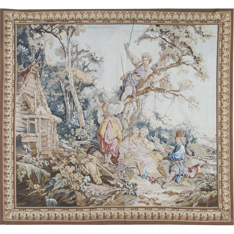Hand-Knotted High-Quality Brown and Blue Area Rug