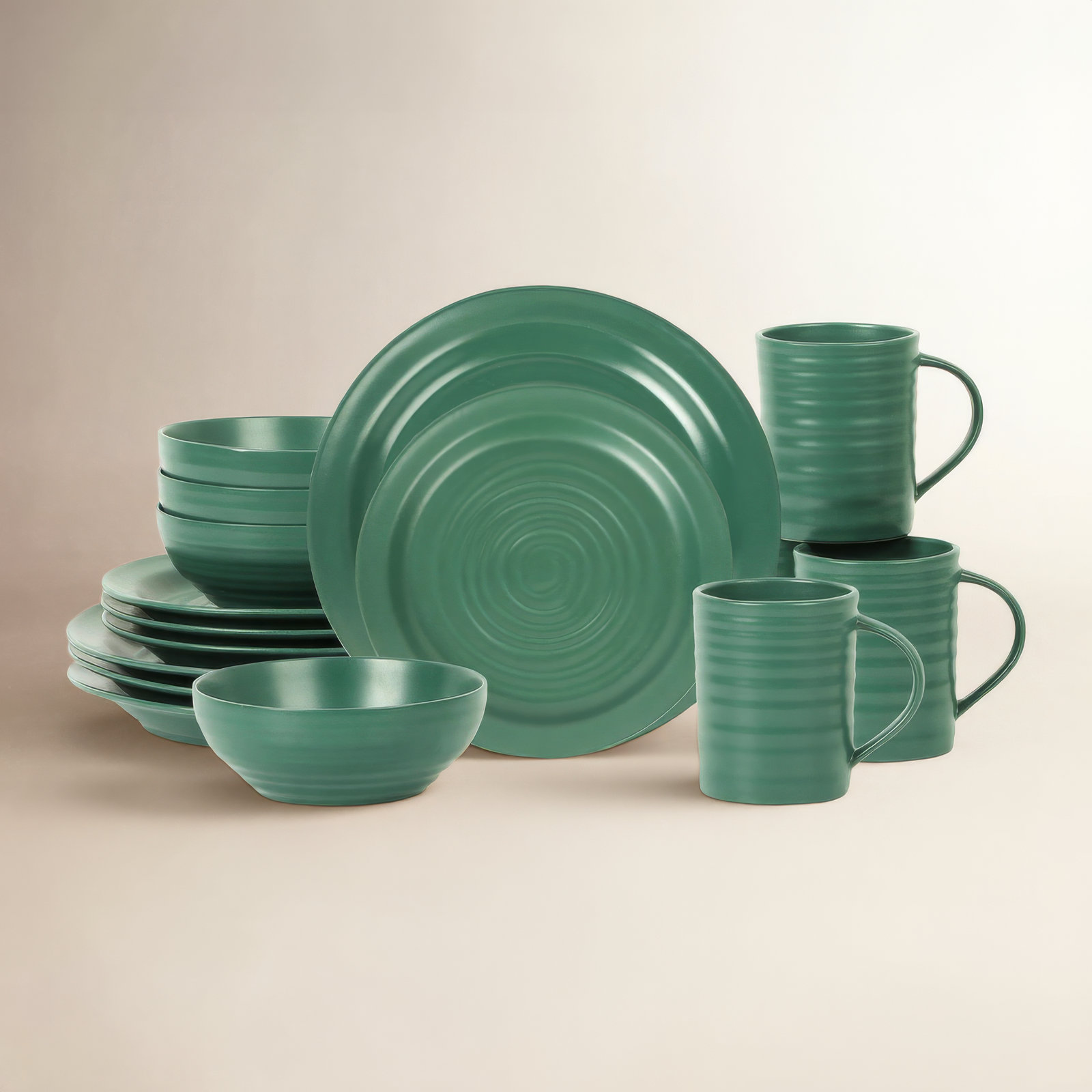 Orbit Stoneware Dinnerware Set, Green