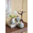 3 White Ceramic Mini Vases With Blue Berry Motif