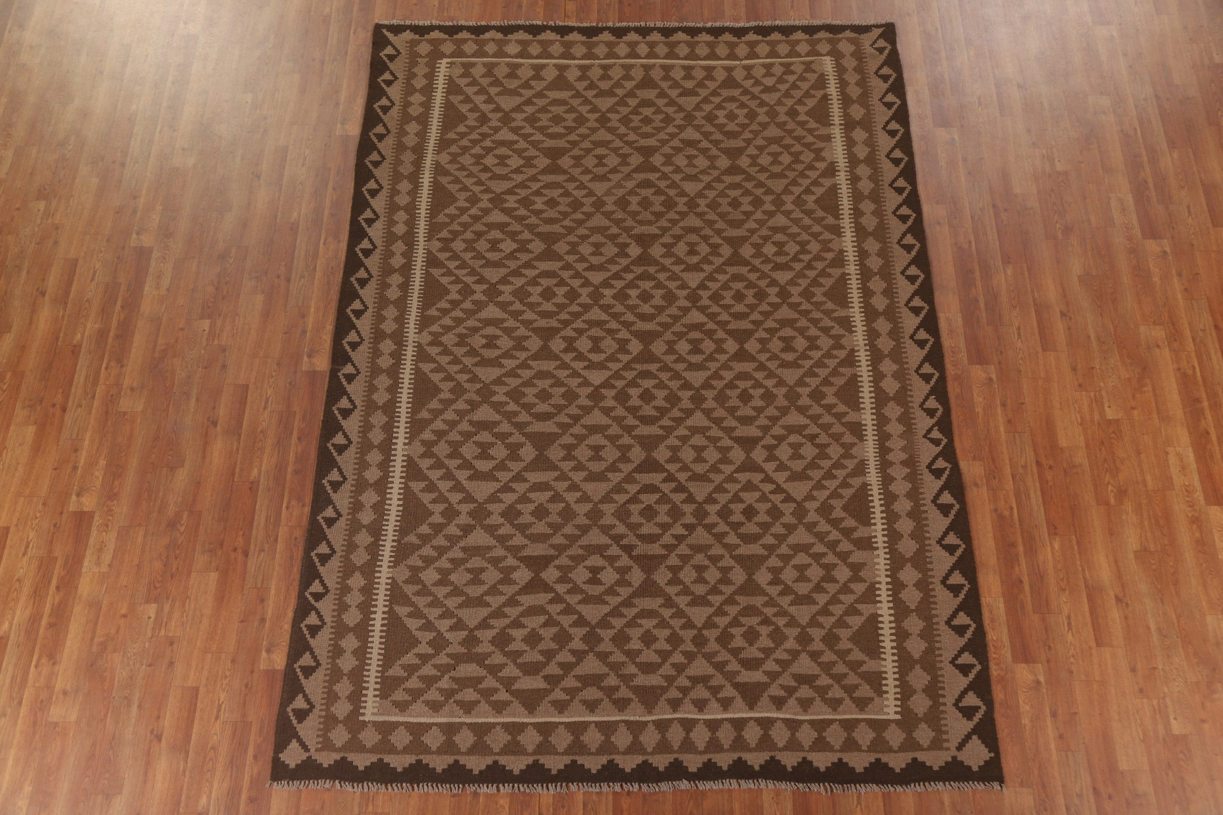 Dakota Fields Reversible Wool Kilim Oriental Area Rug 7x9 | Wayfair
