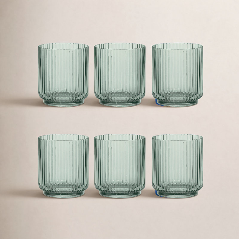 Verre bas en acrylique cannelé Laya, Vert