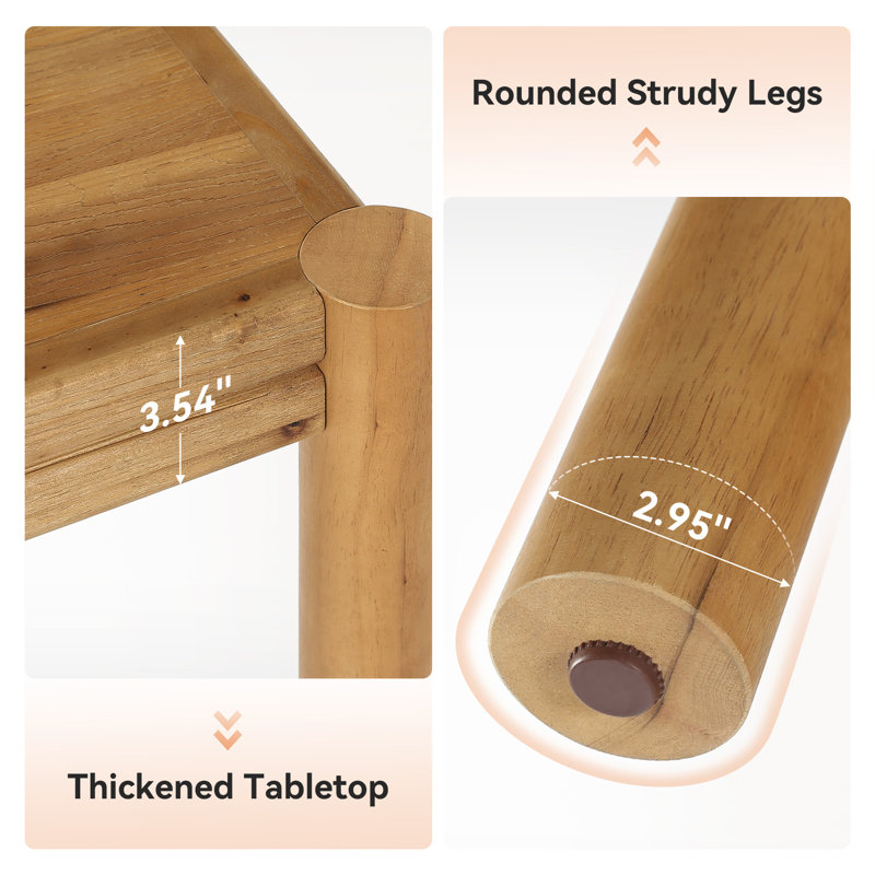 39.4'' Solid Wood Square Conference Table For 2-4