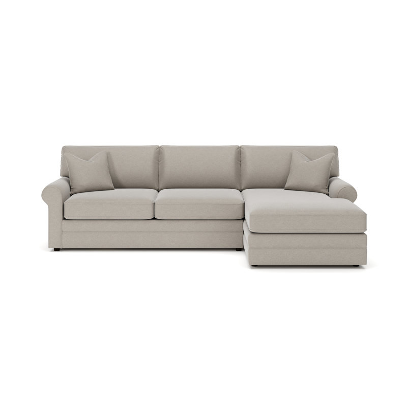 Charlie 2-Piece Sofa With Chaise Sectional, Drusky Linen, Cruise Adrift