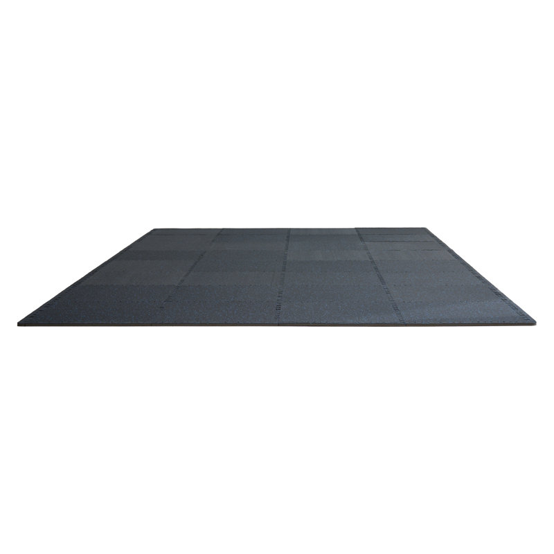 12 PCS 0.56" Thick Gym Floor Mats, 24" x 24" EVA Foam & Rubber Top Interlocking Workout Floor Mats