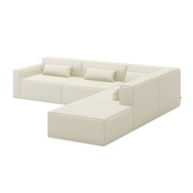 Mix Modular 5-Pc Sectional, Right Hand Facing, Mowat Sand Polyester