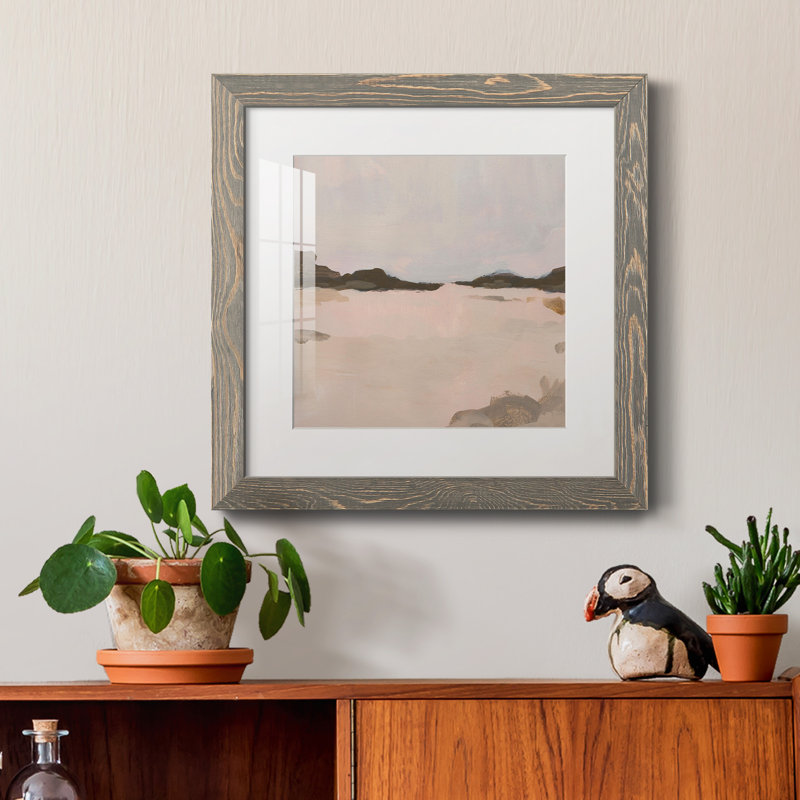 Toile encadrée Misty Horizon Line I-Premium - prête à être accrochée, H 35,5 po x l 35,5 po x P 1,5 po, Blanc
