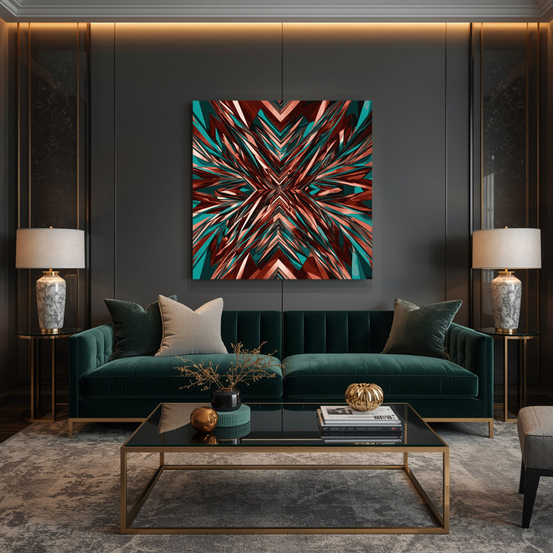 Art mural sur toile noire Op Art 78, H 16 po x l 16 po