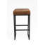 Tabouret de bar grand avec cuir brun-1851920752