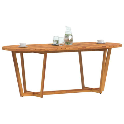 Garden Dining Table Oval Solid Wood Acacia