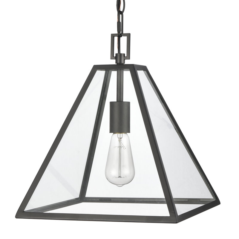 Luminaire suspendu 1 lumière de 12 po Tangent - Noir mat, H 13,75 po x l 12 po x P 12 po, 100 W