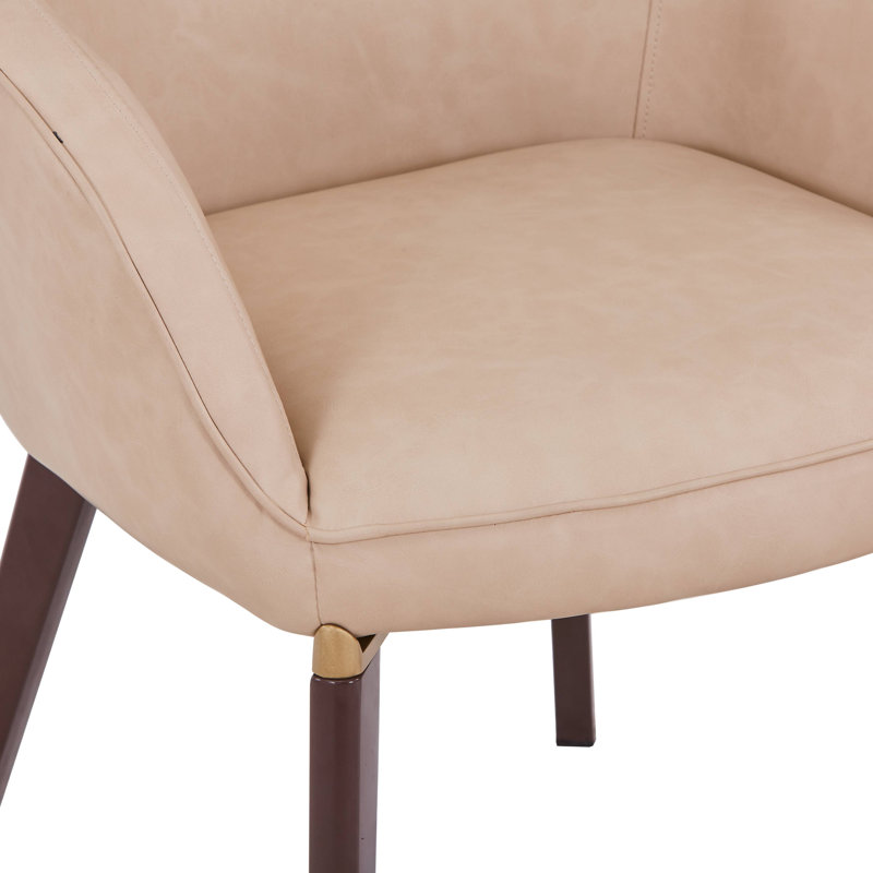 Ensemble de 4 chaises de salle à manger Corrigan Studio® revêtues de velours avec pieds en fer, Brun clair