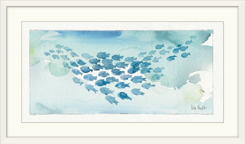 «Sea Life IV» par Lisa Audit, reproduction d'art, H 24 po x l 48 po, Toile tendue, Sans cadre