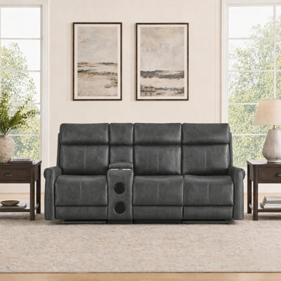 87.8″ Bluetooth Console 3-Seat Power Reclining Sofa with Dual Wall Huggers