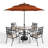 Anjanette 4 - Person Patio Dining Set Umbrella Hole Included Square Table with Cushions Included-1384428308